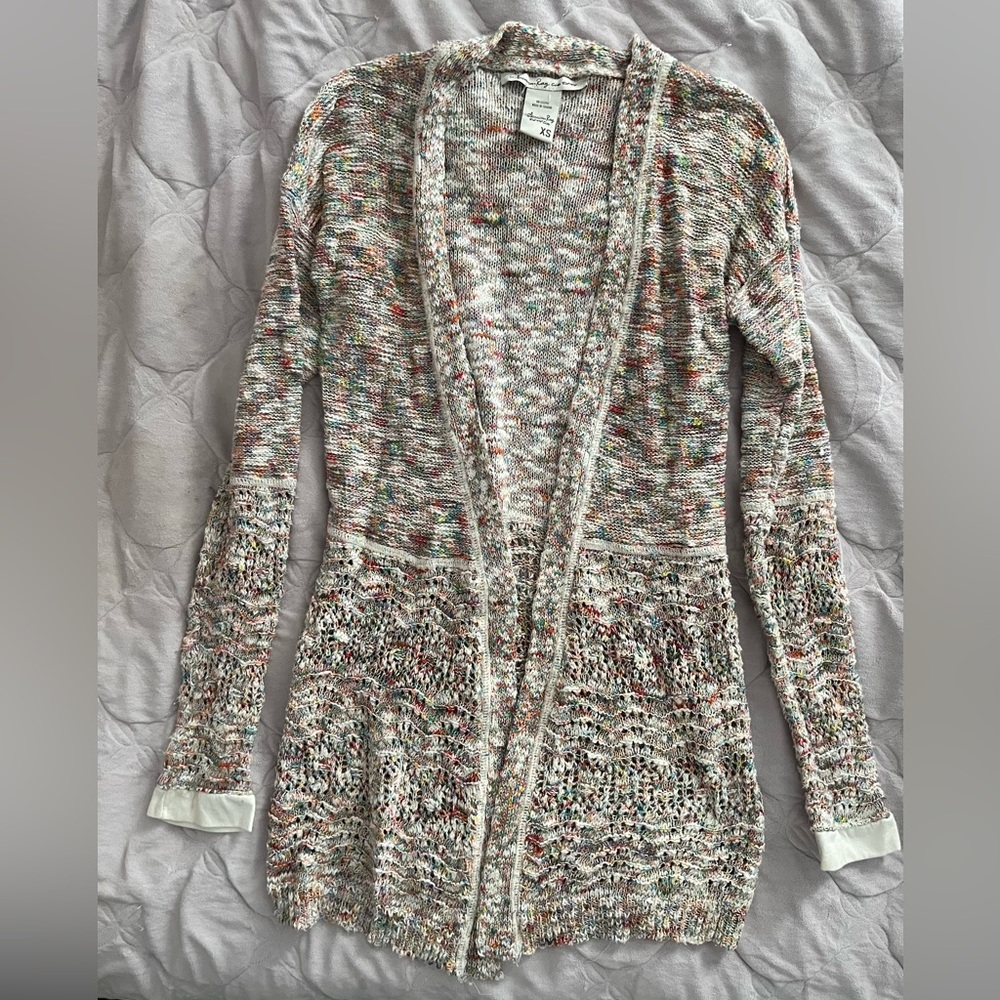 Women’s American Rag Cardigan, rainbow space dyed, size XS